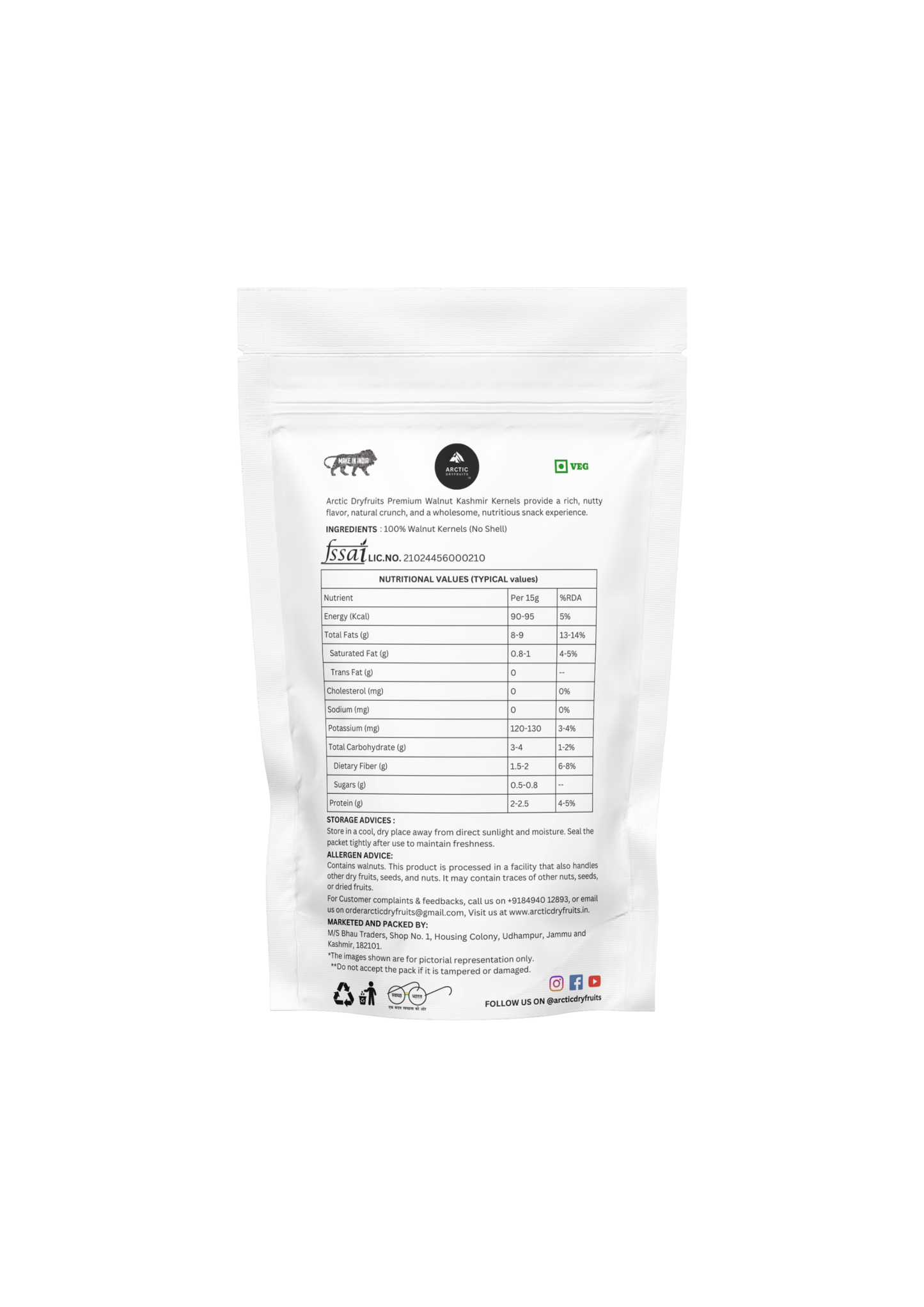 Premium Kashmiri Mamra Almonds and Walnut Kashmir Kernels Combo
