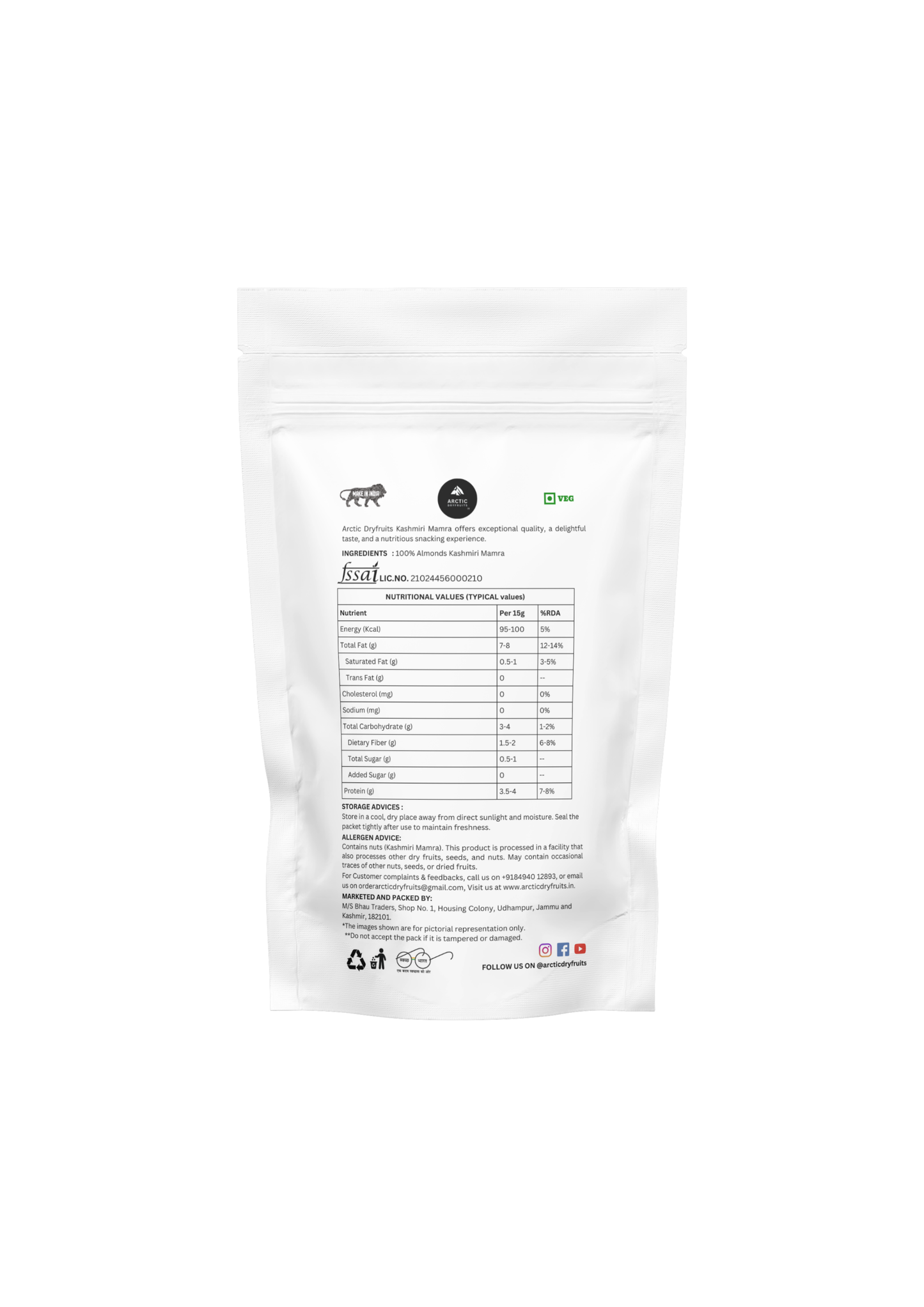 Premium Kashmiri Mamra Almonds and Walnut Kashmir Kernels Combo